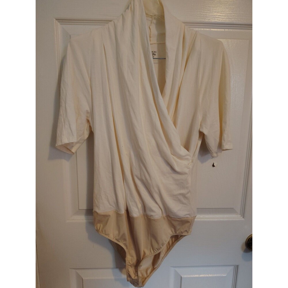 Chadwicks Women’s Solid One Piece Bodysuit Ivory/Beige Size LT, 1 Pack